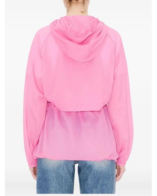 KENZO Pink Windbreaker Drawstring Hooded Jacket