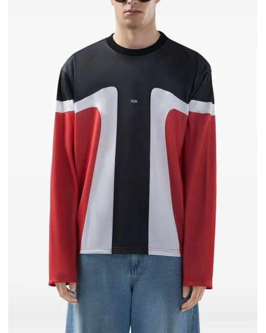 Gcds Red Racing Long-Sleeved T-Shirt for men