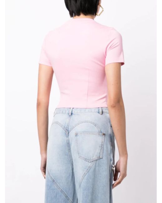 Area Pink T-Shirt Mit Kristallen