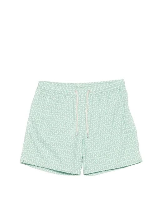 Mc2 Saint Barth Green Palm-Tree-Print Swim Shorts for men