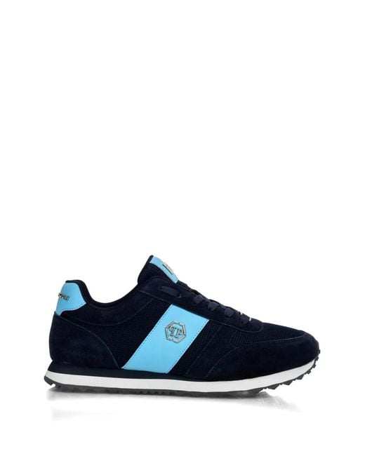 Philipp Plein Blue Portofino Runner Hexagon Lace-Up Sneakers