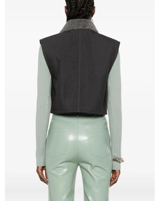 Nanushka Black Contrast-Collar Utility Gilet