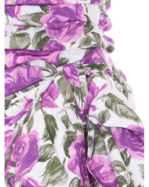 Chloé Purple Wrapped Bustier Midi Dress