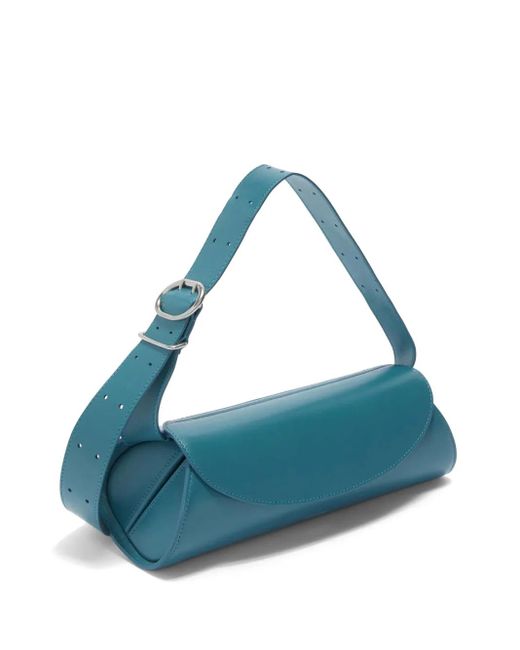 Jil Sander Blue Small Cannolo Iconic Line Shoulder Bag