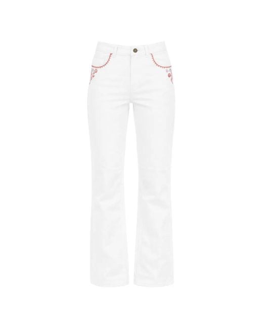 Pennyblack White Jean À Broderies