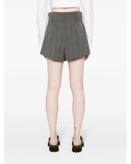 Prada Gray Wool Pleated Shorts