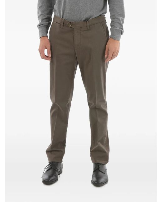 Corneliani Gray Malga Stretch-Cotton Trousers for men