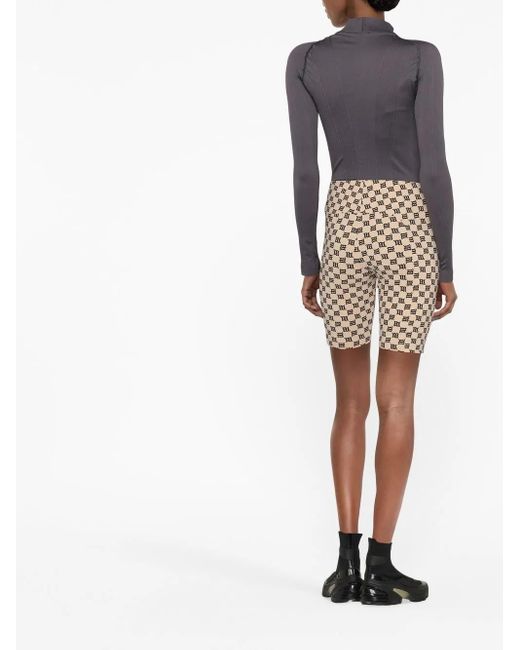 M I S B H V Natural Monogram-Print Biker Shorts