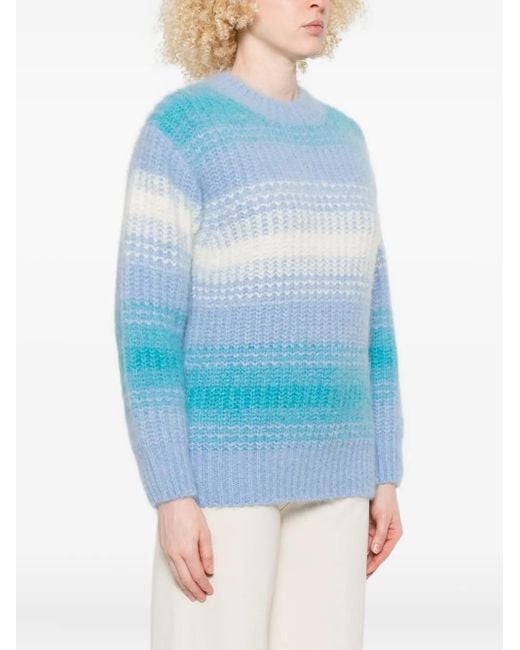 KENZO Blue Striped Crew-Neck Sweater