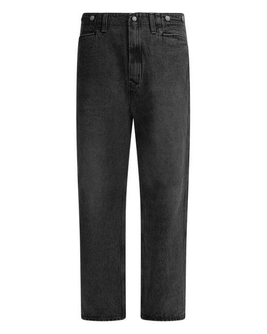 Needles Black Button Patch Jeans for men