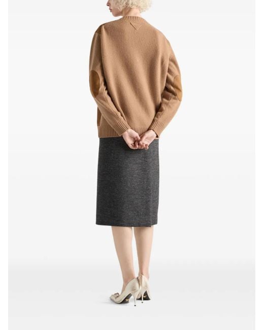 Prada Gray Front-Slit Skirt