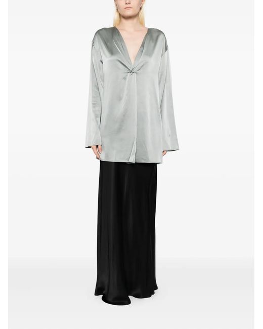Ruohan Gray Knot Top