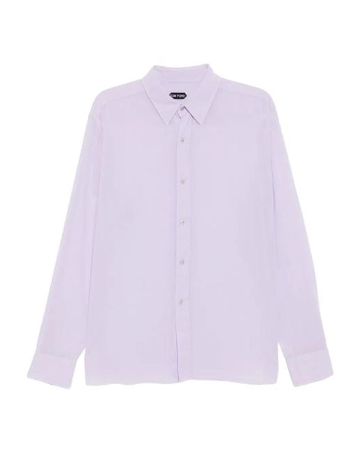 メンズ Tom Ford コットン シャツ Purple