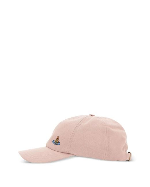 Vivienne Westwood Pink Orb-Embroidered Baseball Cap