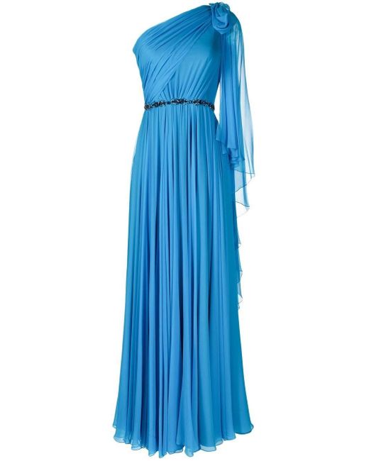 Jenny Packham Blue Marlowe One-shoulder Gown