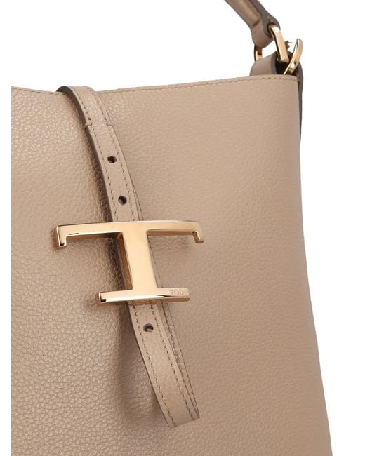 Borsa A Secchiello T Timeless Mini di Tod's in Natural