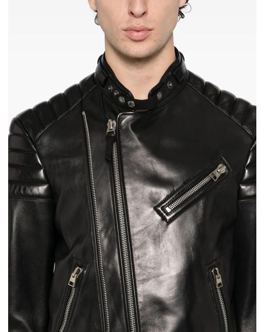 Tom Ford Black Leather Biker Jacket for men