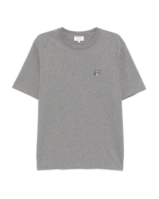 Maison Kitsuné Gray Bold Fox Head Patch T-Shirt for men