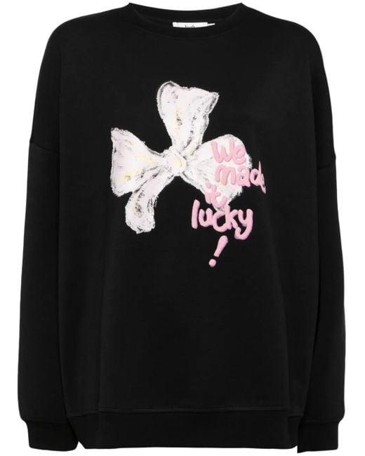B+ AB Black Graphic-Print Sweatshirt