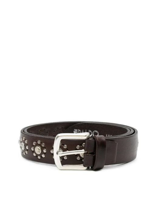 Eraldo Gray Stud-Embellished Leather Belt for men