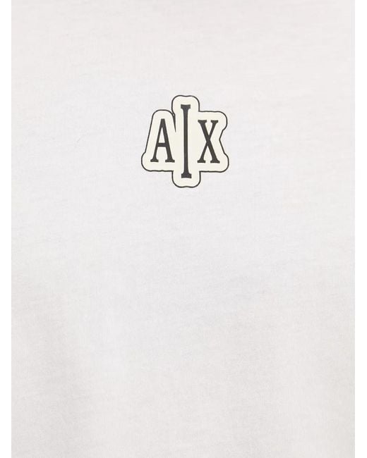 ARMANI EXCHANGE White Logo-Print T-Shirt for men