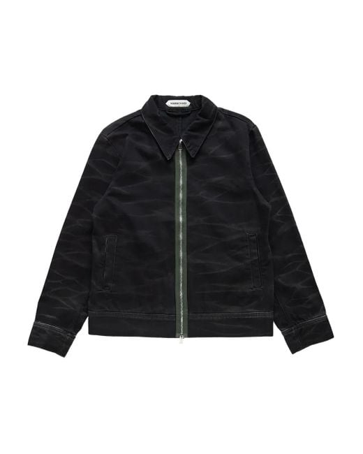 NAMACHEKO Black Zebra-Print Zip-Front Jacket for men