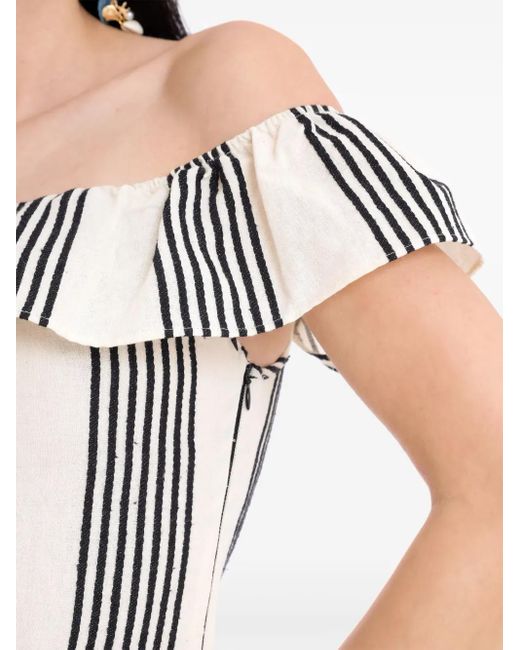 Amir Slama White Striped Mini Dress