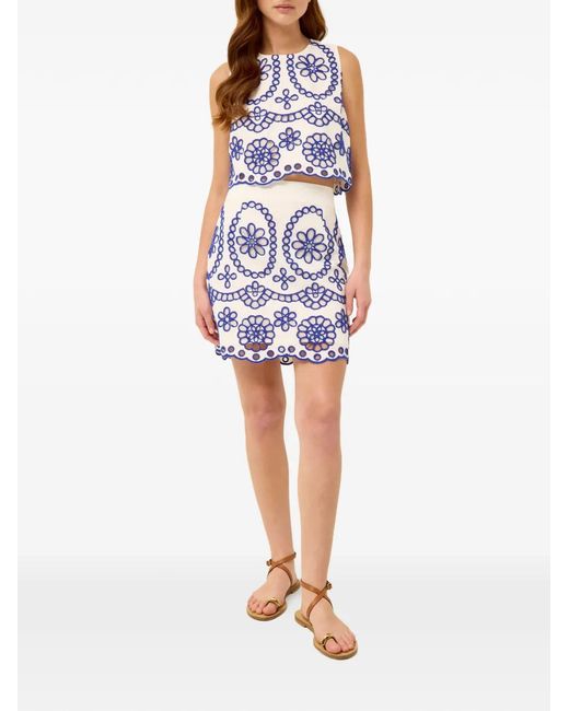 Marie Oliver Blue Orlee Mini Skirt