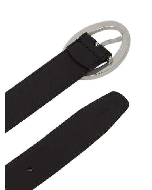 Karl Lagerfeld Black Rounded Buckle Belt