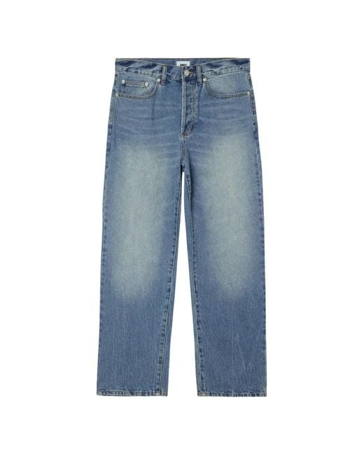 Obey Blue Boxcar Straight-Leg Jeans for men