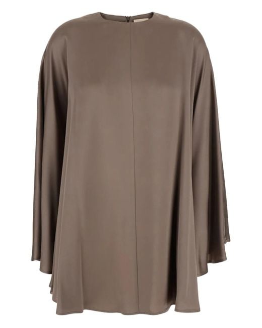 Semicouture Brown Envers Cape Dress