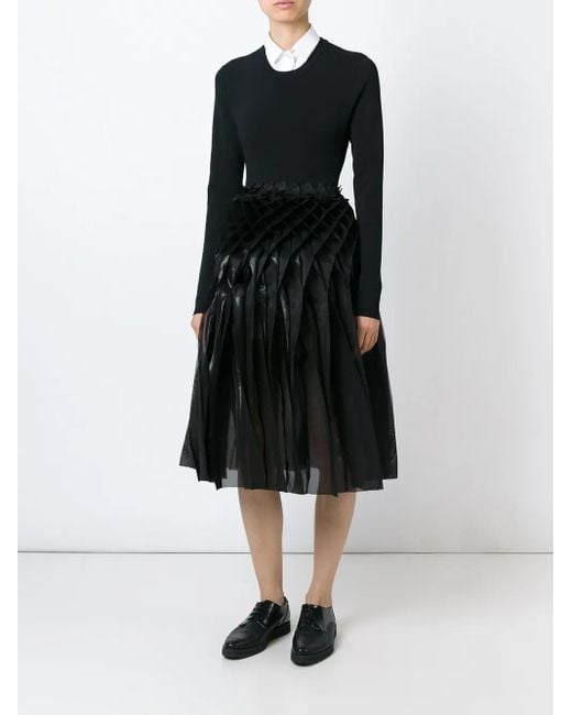Junya Watanabe Concertina Pleated Skirt in het Blue