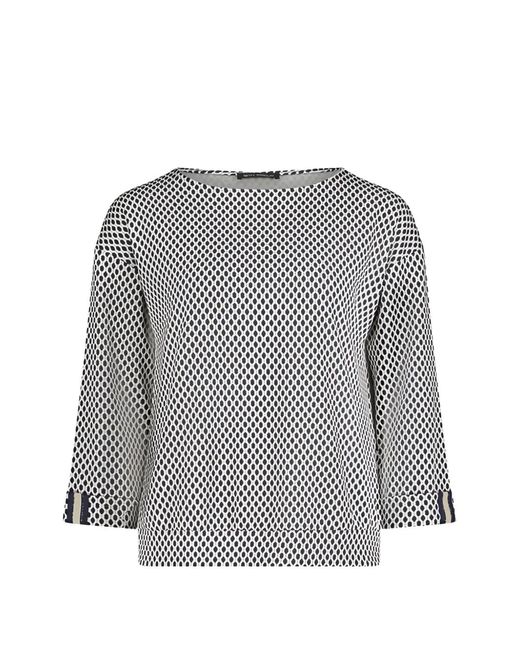 Betty Barclay Gray Geometric-Pattern Boat-Neck Sweater