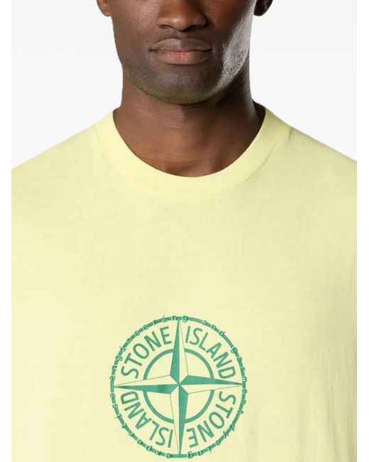 Stone Island Yellow Compass T-Shirt for men