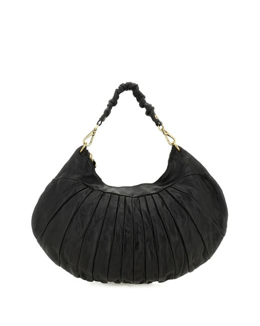 Campomaggi Black Sac Porté Épaule Luna À Fronces