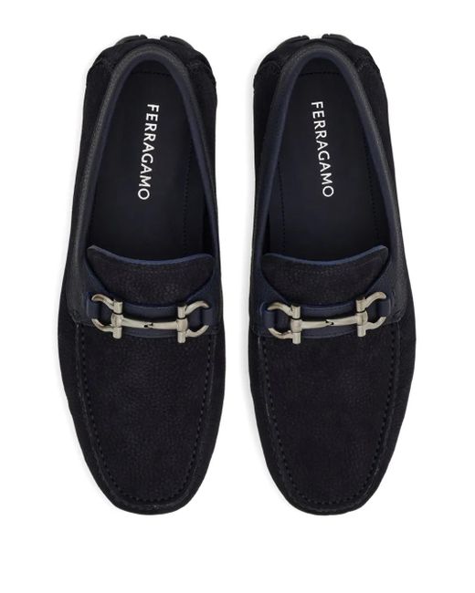 Ferragamo Black Gancini-Embellishment Loafers for men