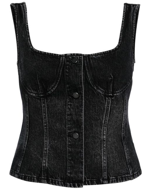 Haut en jean à design de corset JNBY en coloris Black