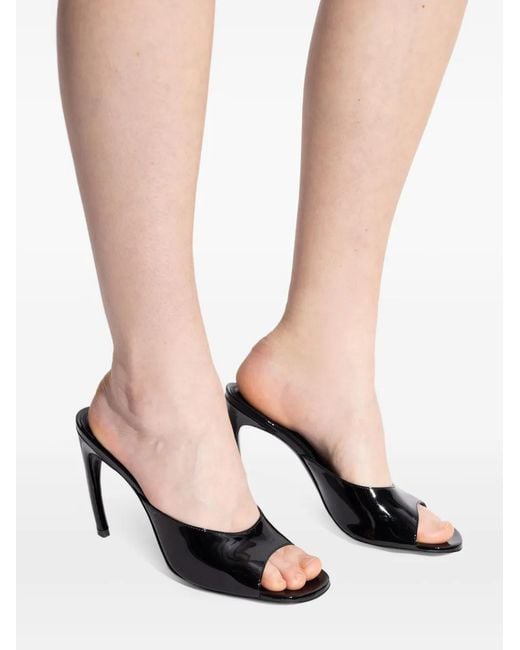 The Attico Black Sandales À Bout Ouvert 100 Mm