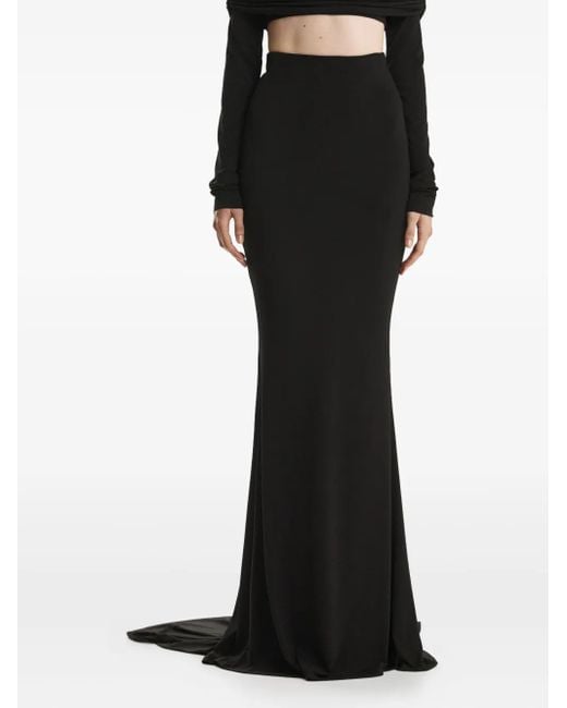 2310 STUDIO Black Draped Maxi Skirt