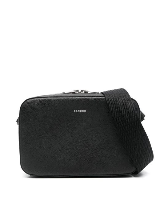 Borsa Messenger Con Logo di Sandro in Black da Uomo