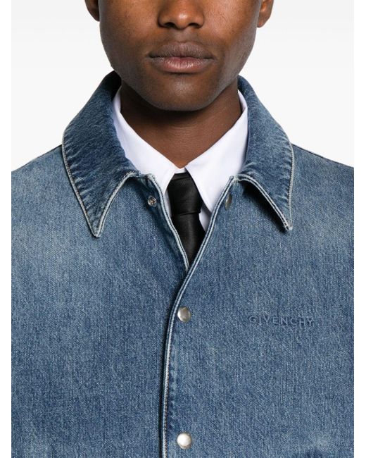 Gilet en jean à logo brodé Givenchy pour homme en coloris Blue