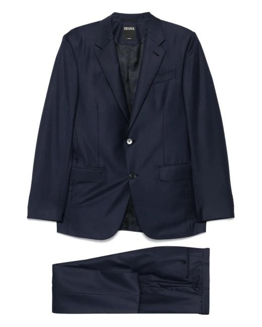 Traje a rayas Zegna de hombre de color Blue