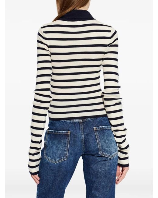 DSquared² Black Striped Long-Sleeve Polo Shirt