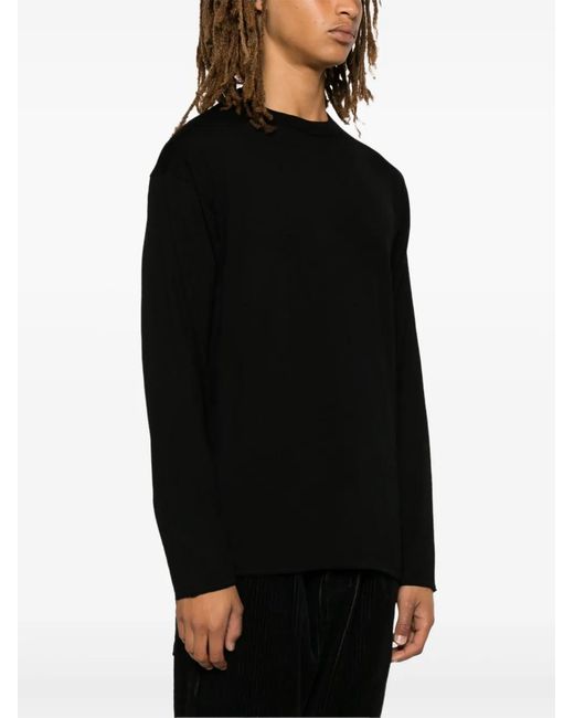 Transit Black Virgin Wool Crew-Neck Sweater for men