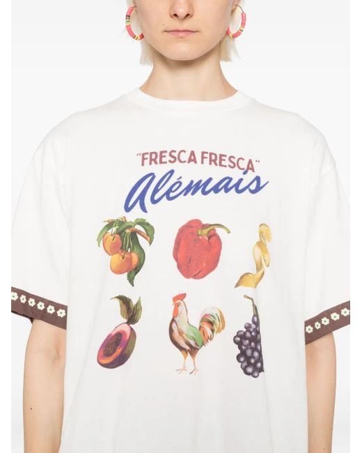 T-Shirt Mercado di ALÉMAIS in White