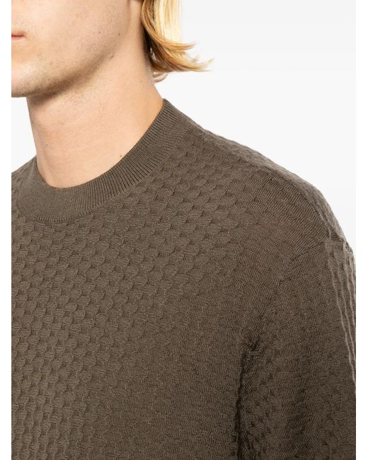 Emporio Armani Gray Textured Wool Top for men