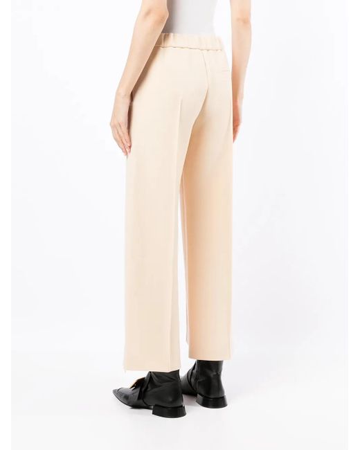 Jil Sander Natural Wide-Leg Wool Trousers