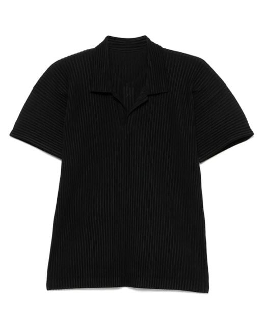 メンズ Homme Plissé Issey Miyake ショートスリーブ ポロシャツ Black