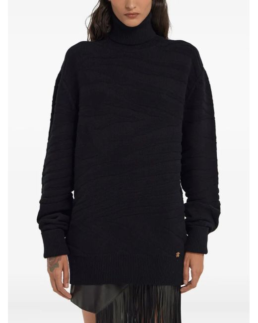 Roberto Cavalli Blue Wool Jumper