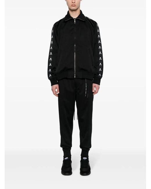 MASTERMIND WORLD Black Logo-Print Drawstring Track Pants for men